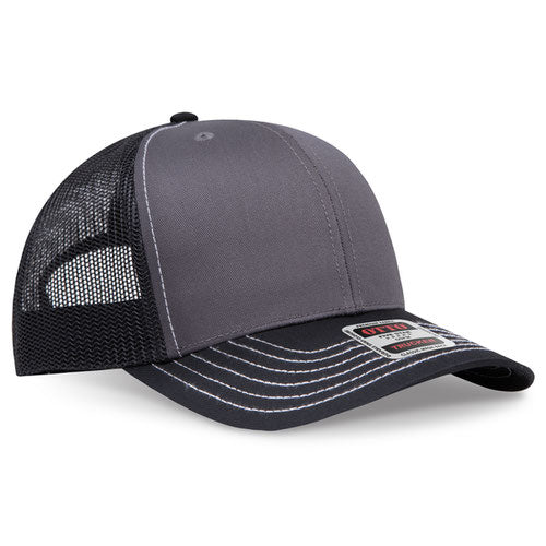 OTTO CAP 112-1 - 6 Panel Mid Profile Mesh Back Trucker Hat