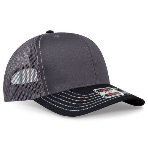 OTTO CAP 112-1 - 6 Panel Mid Profile Mesh Back Trucker Hat