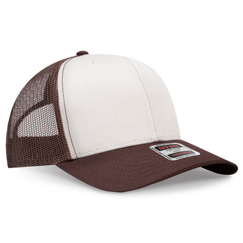 OTTO CAP 112-1 - 6 Panel Mid Profile Mesh Back Trucker Hat