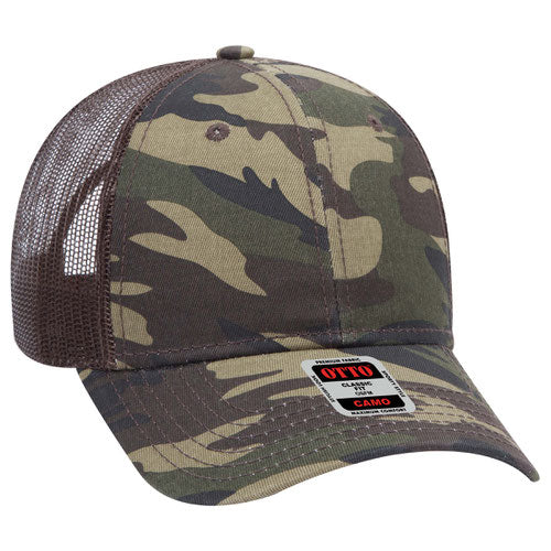 OTTO CAP® 105-1247 - Camouflage 6 Panel Low Profile Mesh Back Trucker Hat