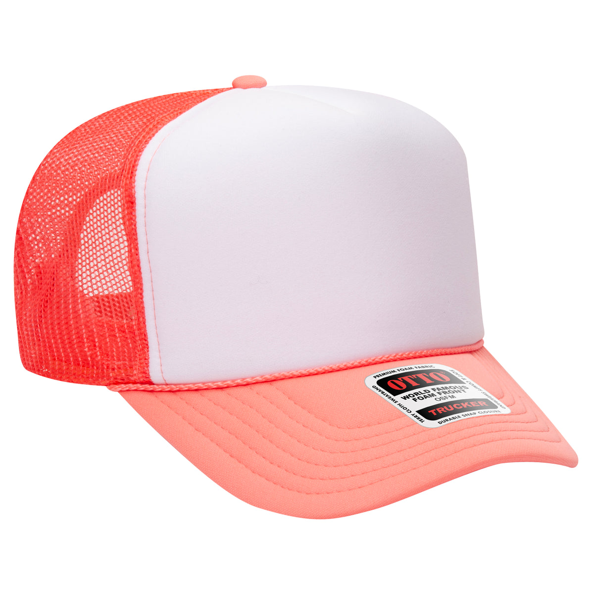 OTTO CAP 39-165 Foam Trucker Hat 5 Panel High Crown Trucker Cap - OSFM - OTTO 39