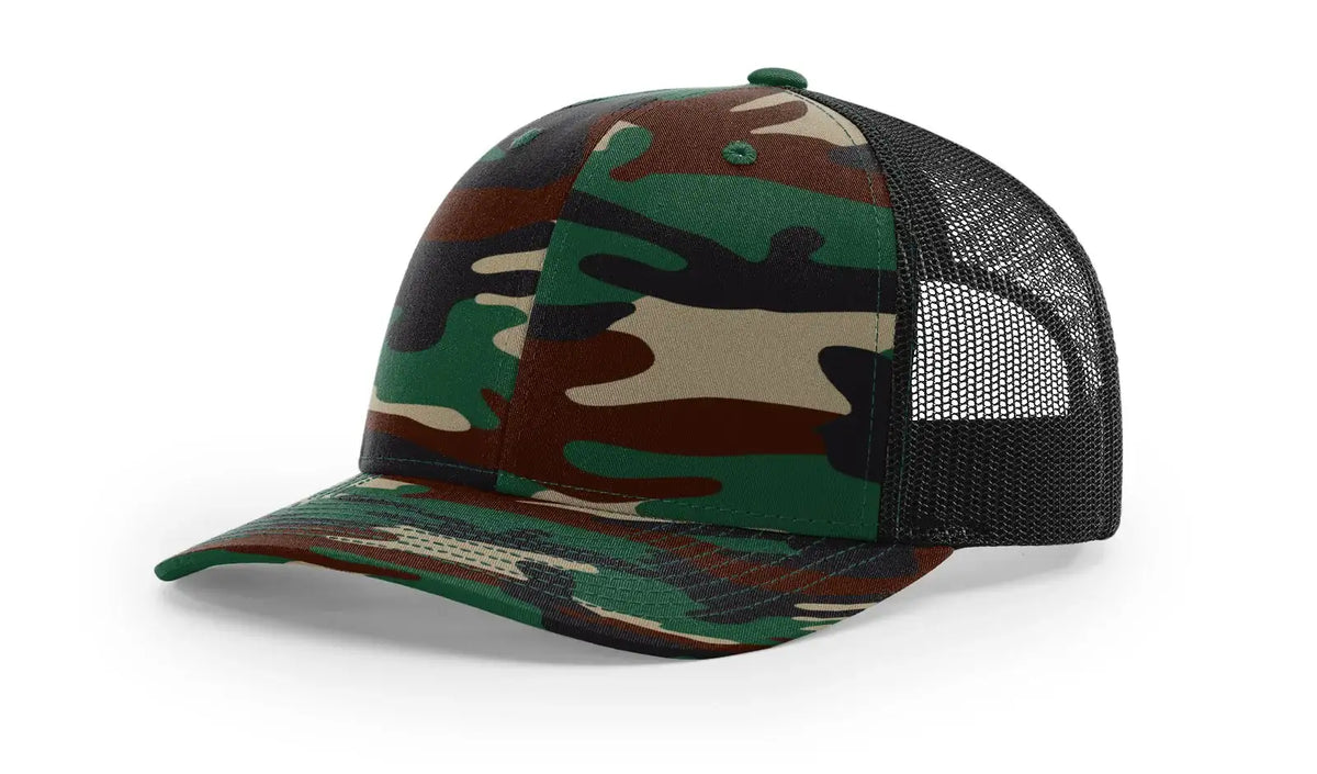 Richardson 112P Camo Trucker Hat Snapback Caps Camo Blaze Orange Realtree Mossy Oak Hats