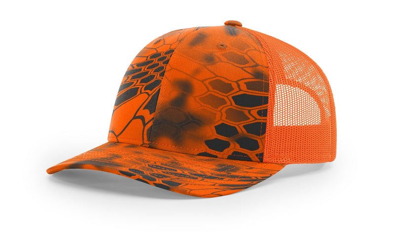 Richardson 112P Camo Trucker Hat Snapback Caps Camo Blaze Orange Realtree Mossy Oak Hats