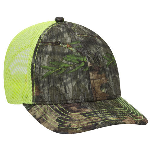 OTTO CAP® 171-1293 - Mossy Oak Camouflage 6 Panel Low Profile Mesh Back Trucker Hat