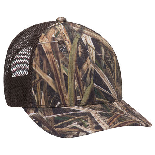 OTTO CAP® 171-1293 - Mossy Oak Camouflage 6 Panel Low Profile Mesh Back Trucker Hat