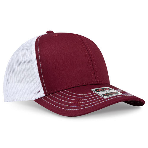 OTTO CAP 112-1 - 6 Panel Mid Profile Mesh Back Trucker Hat