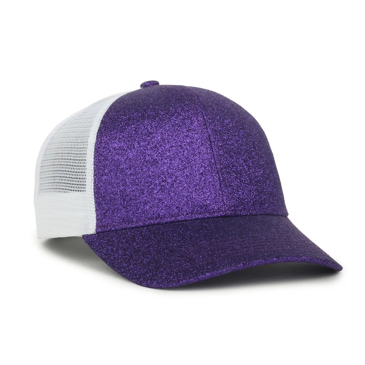 Outdoor Cap OCGLTR Glitter Trucker Hat – Ladies' Low-Crown Mesh-Back Snapback Cap