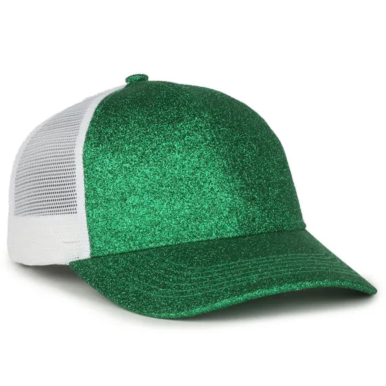 Outdoor Cap OCGLTR Glitter Trucker Hat – Ladies' Low-Crown Mesh-Back Snapback Cap