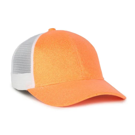 Outdoor Cap OCGLTR Glitter Trucker Hat – Ladies' Low-Crown Mesh-Back Snapback Cap