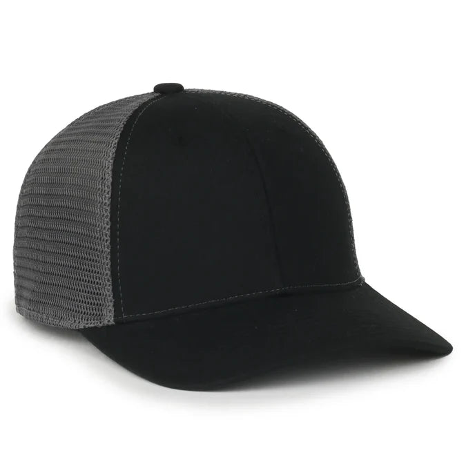 Outdoor Cap FLX672M ProFlex Stretch Mesh Cap – Structured Pro Round Crown, Premium Cotton Twill, Adjustable Sweatband