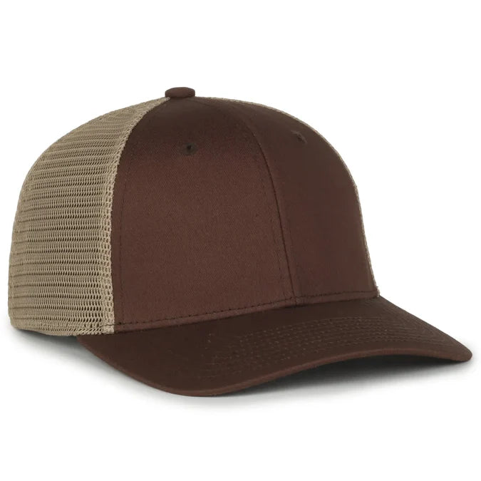 Outdoor Cap FLX672M ProFlex Stretch Mesh Cap – Structured Pro Round Crown, Premium Cotton Twill, Adjustable Sweatband