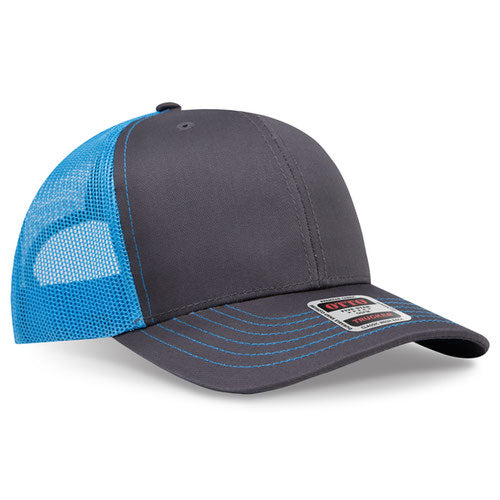 OTTO CAP 112-1 - 6 Panel Mid Profile Mesh Back Trucker Hat