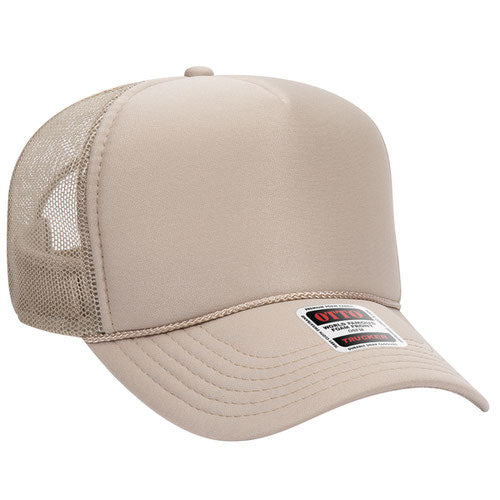 OTTO CAP 32-467 - 5 Panel Mid Profile Mesh Back Trucker Hat