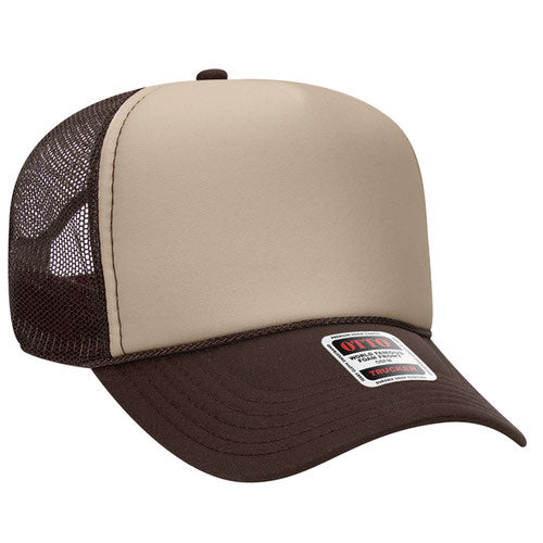 OTTO CAP 32-467 - 5 Panel Mid Profile Mesh Back Trucker Hat