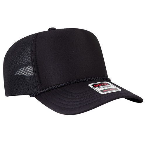 OTTO CAP® 39-166 - 5 Panel High Crown Circle Mesh Back Trucker Hat