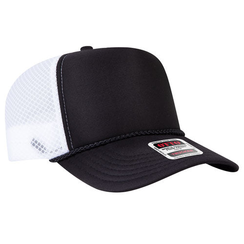 OTTO CAP® 39-166 - 5 Panel High Crown Circle Mesh Back Trucker Hat