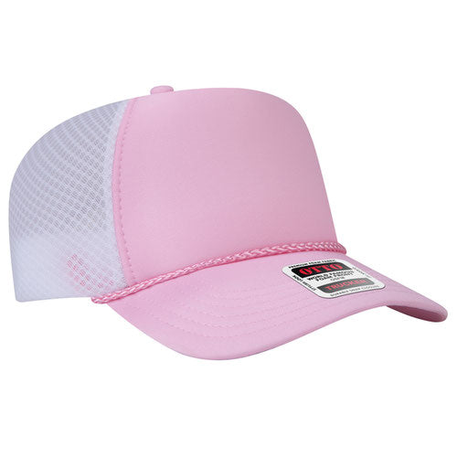 OTTO CAP® 39-166 - 5 Panel High Crown Circle Mesh Back Trucker Hat