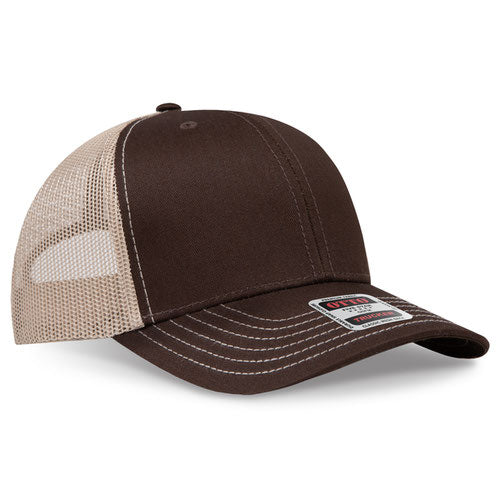 OTTO CAP 112-1 - 6 Panel Mid Profile Mesh Back Trucker Hat