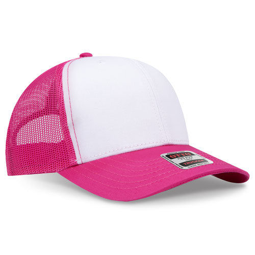 OTTO CAP 112-1 - 6 Panel Mid Profile Mesh Back Trucker Hat