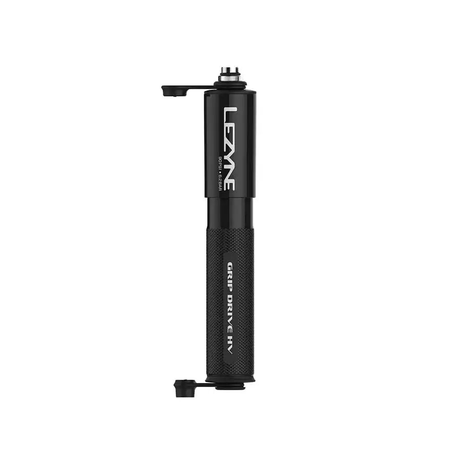 Lezyne, Grip Drive HV, Pump, ABS Flip Chuck, 90PSI, Black, S, 186 mm