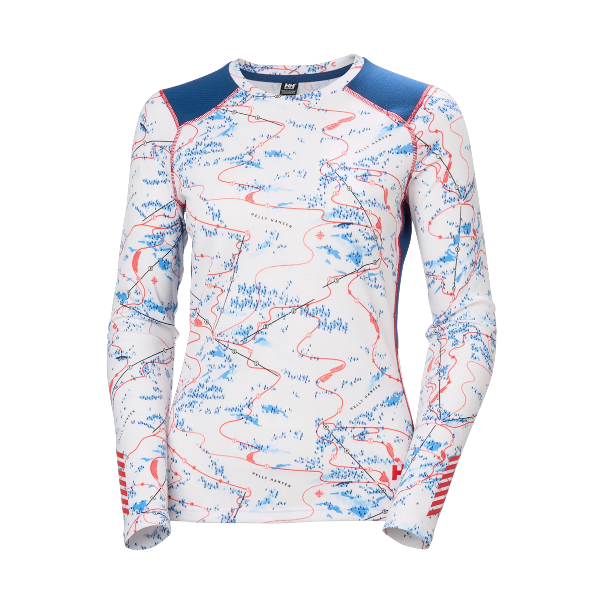 Helly Hansen Lifa Active Crew - Women's - White Slope Map Aop