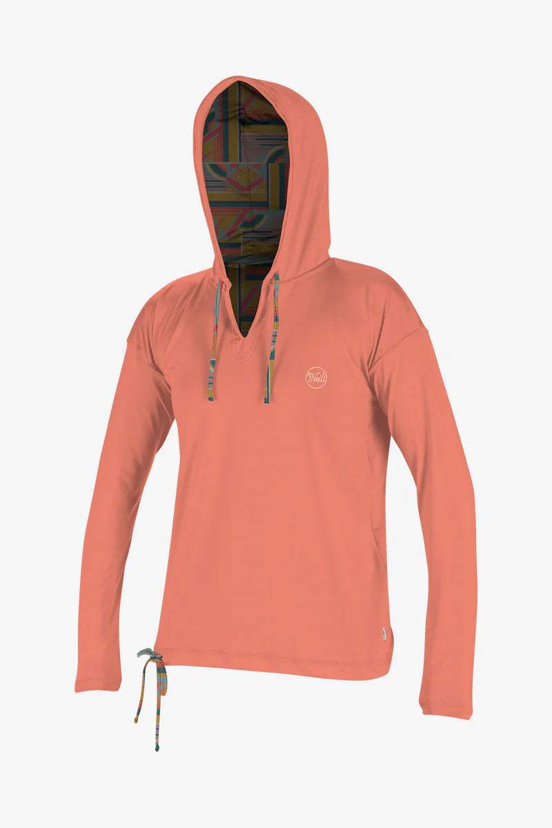 O'Neill Women's Print Long Sleeve Hoodie – Lightweight, Stylish & Comfortable Pullover for Everyday Wear