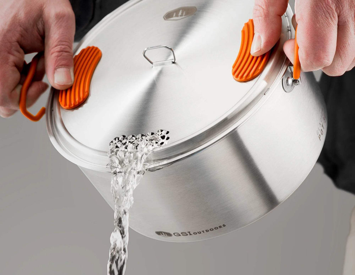GSI Outdoors Glacier Stainless Base Camper – Medium – Durable, High-Performance Cookware Set for Camping & Outdoor Cooking