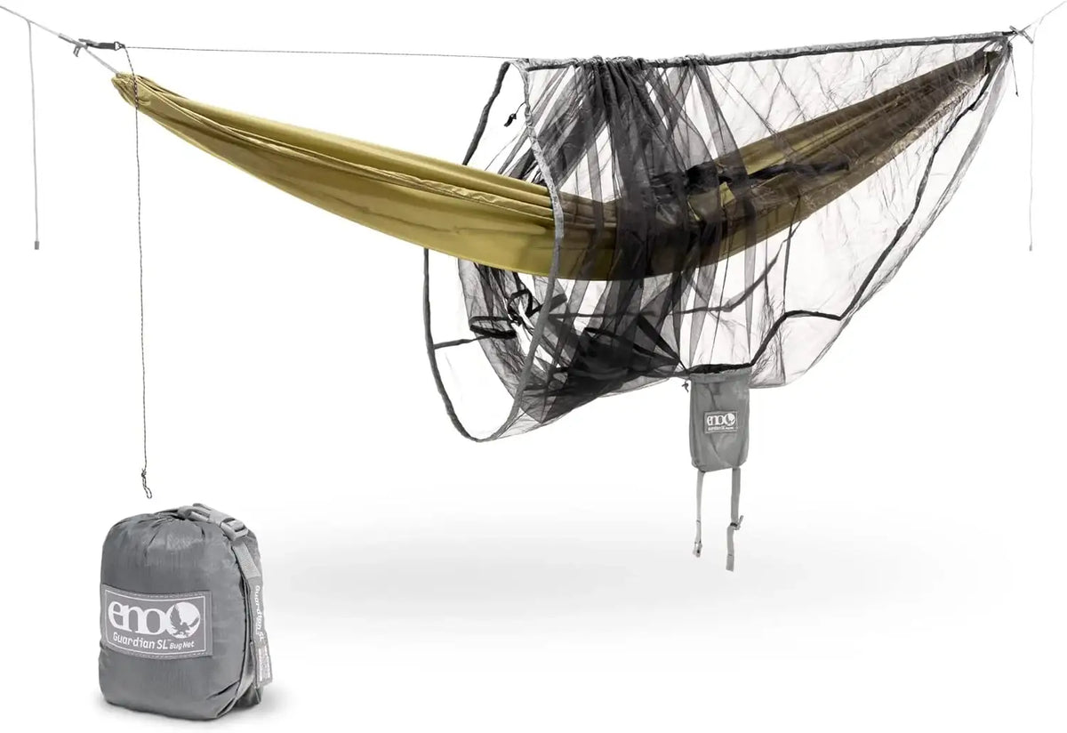 ENO Guardian SL Bug Net – Ultralight Mosquito Net for Hammocks – SkyWeave Mesh, 360° Protection – Grey