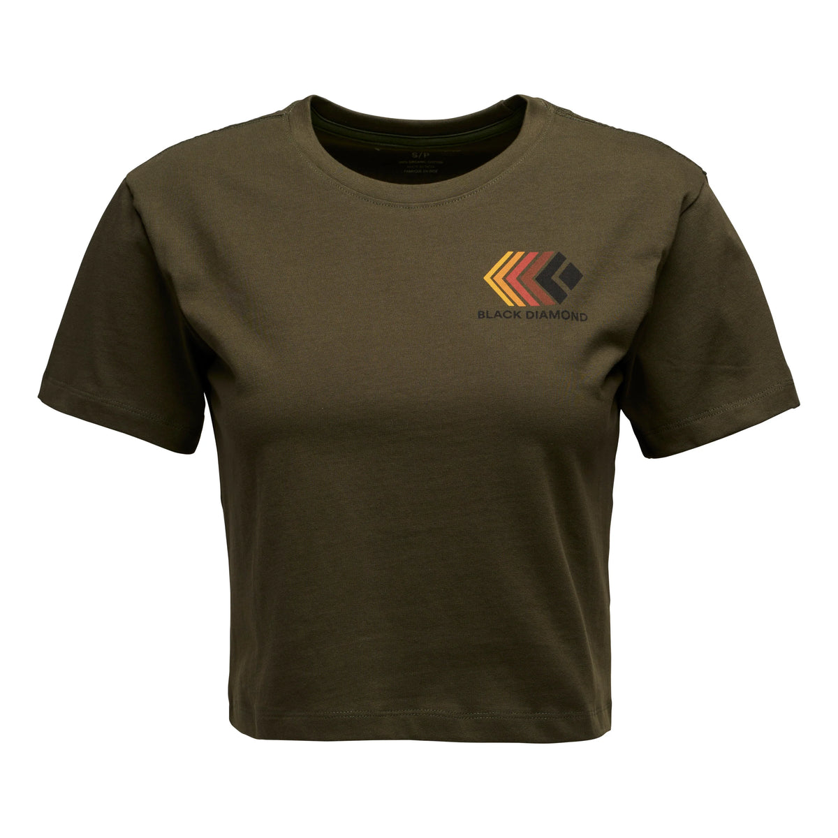 Black Diamond Women's Faded Crop Short Sleeve Tee – Organic Cotton & Relaxed Fit