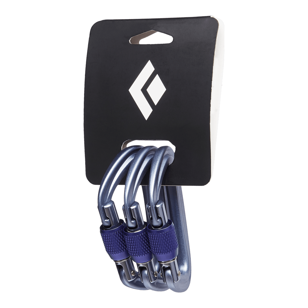 Black Diamond LiteForge Screwgate Carabiner 3-Pack |Ultra-Light Keylock Screwgate Carabiner 3-Pack for Climbing and Anchors
