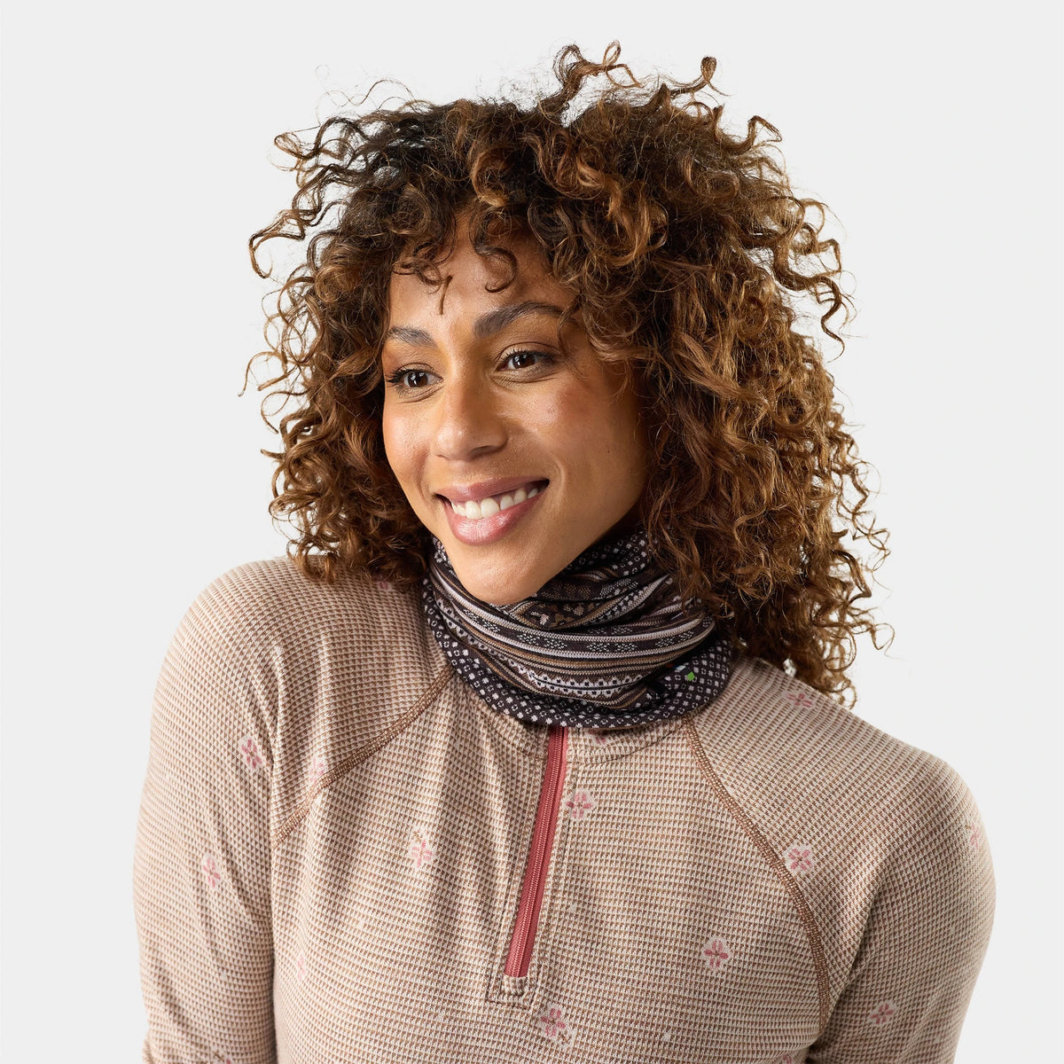 Smartwool Thermal Merino Reversible Neck Gaiter in Mocha Fair Isle Fun