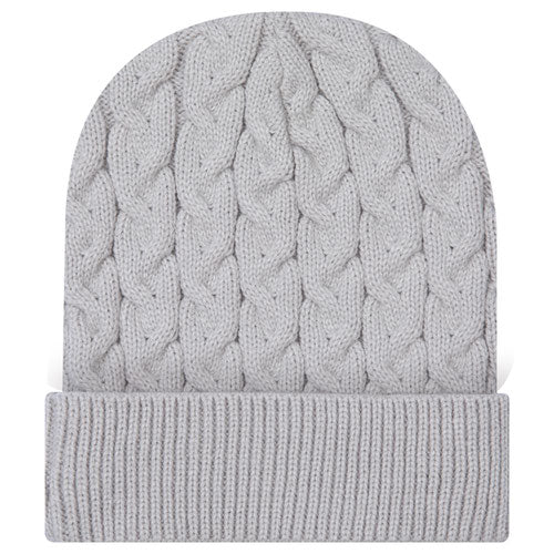 OTTO CAP® 82-1 - Cable Knit Beanie 12" w/ Rib Knit Cuff
