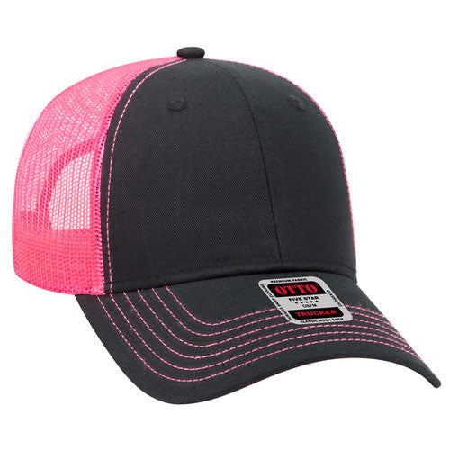 OTTO CAP 83-1239 - 6 Panel Low Profile Mesh Back Trucker Hat