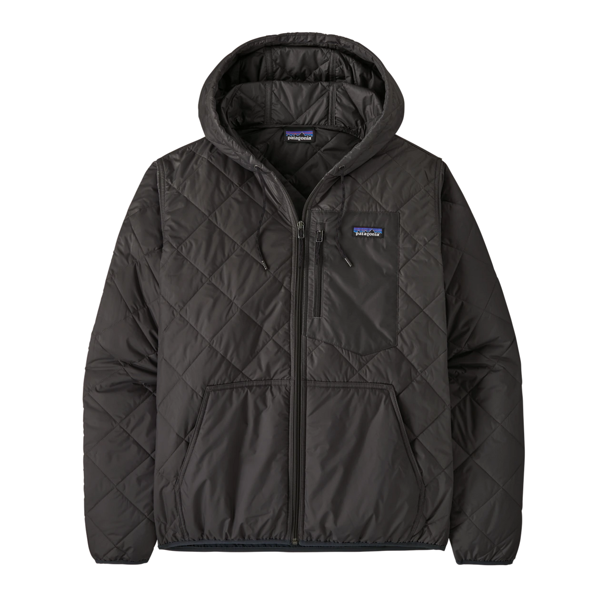 Patagonia Diamond Quilted Bomber Hoody - Men's - BLACK W/BLACK