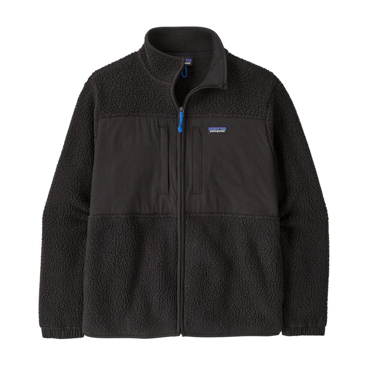 Patagonia Retro Pile Patch Jacket - Men's - Recycled High-Pile Fleece Jacket - BLACK