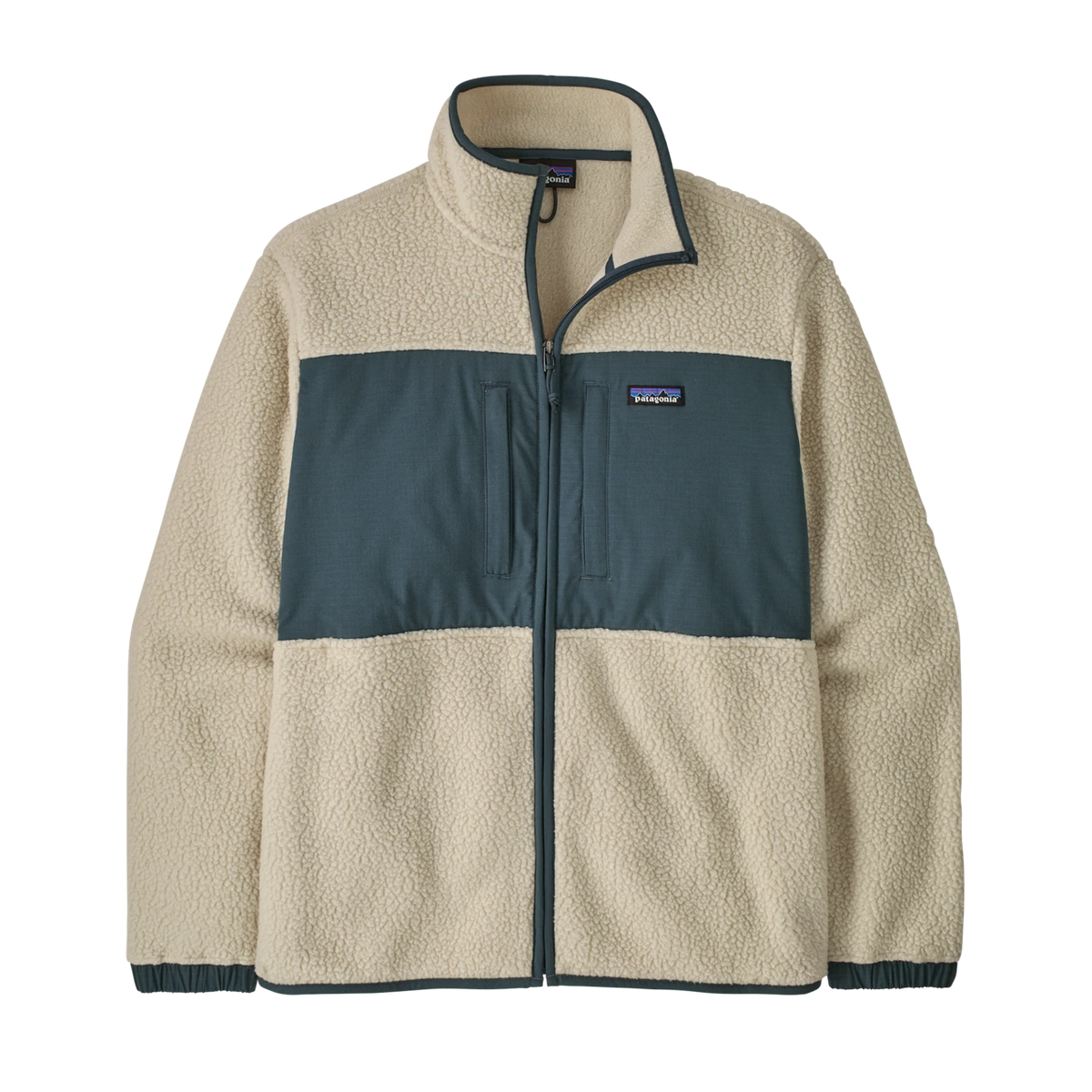 Patagonia Retro Pile Patch Jacket - Men's - Recycled High-Pile Fleece Jacket - PELICAN