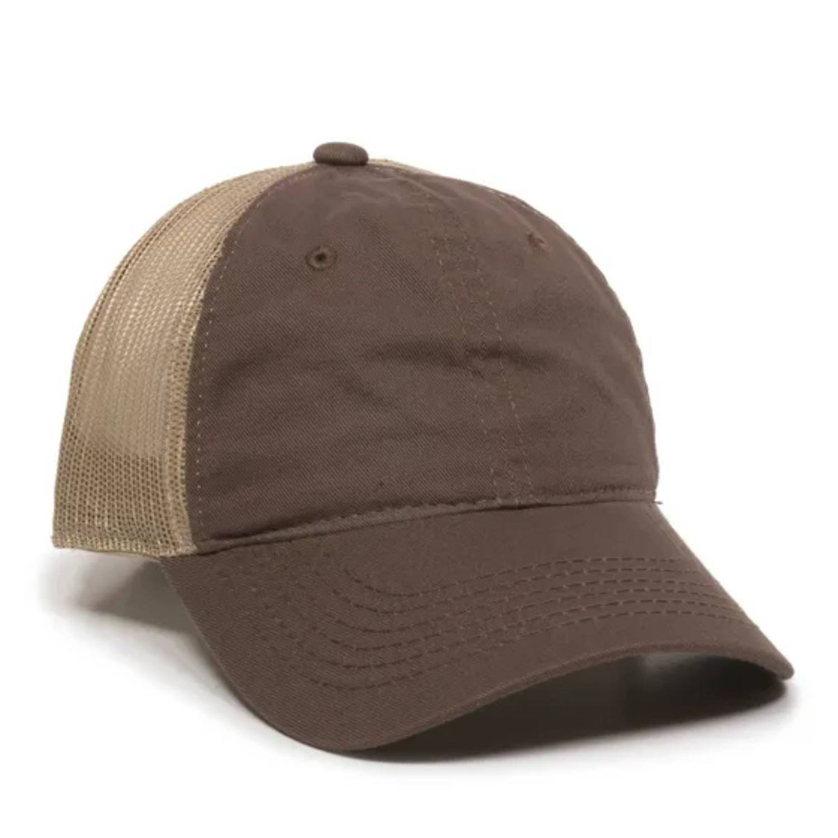 Outdoor Cap FWT-130 Garment Washed Trucker Hat – Unstructured Low Crown, Mesh Back, Adjustable Closure