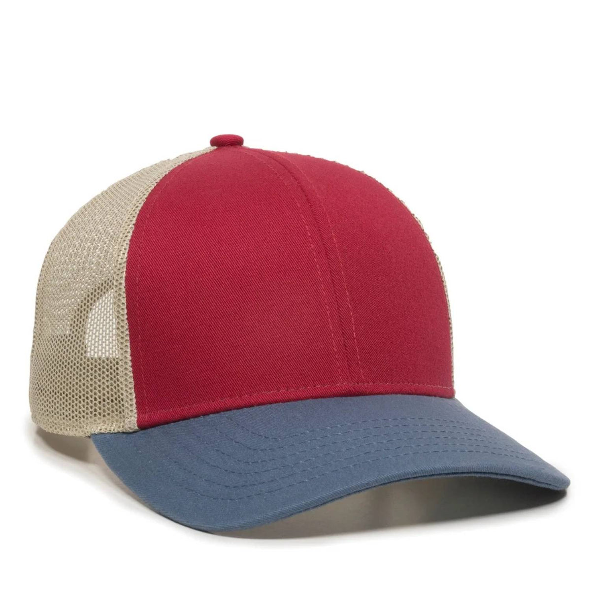 Outdoor Cap OC770 Premium Low Profile Trucker Cap – Pro Round Crown Structured Hat with Mesh Back Panels