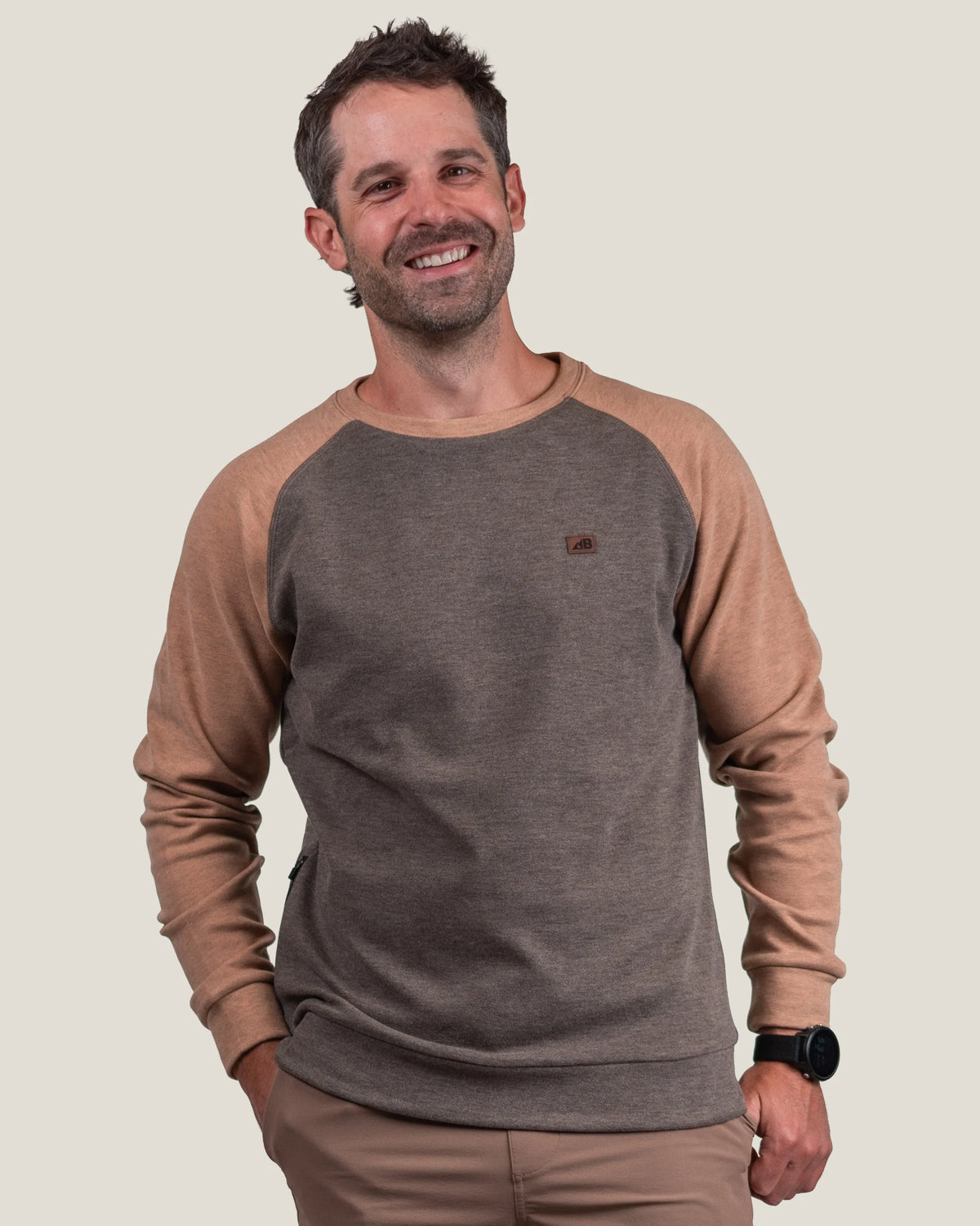 Belong Powell Fleece Crewneck Men's Brown/Oak