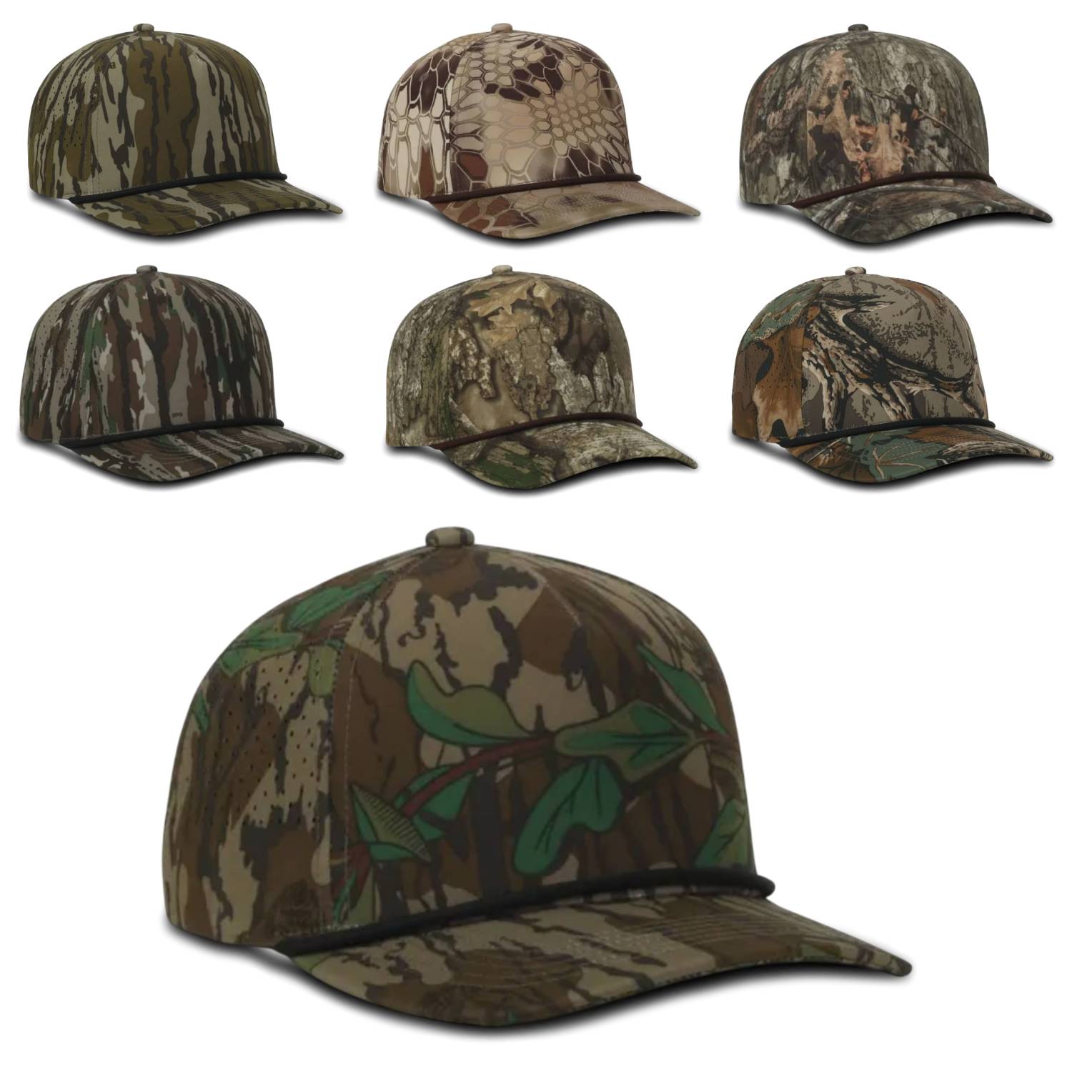 Outdoor Cap 551 Camo Perforated 5-Panel Trucker Hat – High Crown