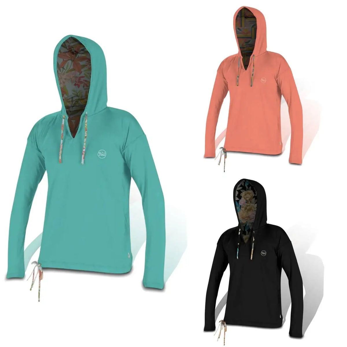 O'Neill Women's Print Long Sleeve Hoodie – Lightweight, Stylish & Comfortable Pullover for Everyday Wear