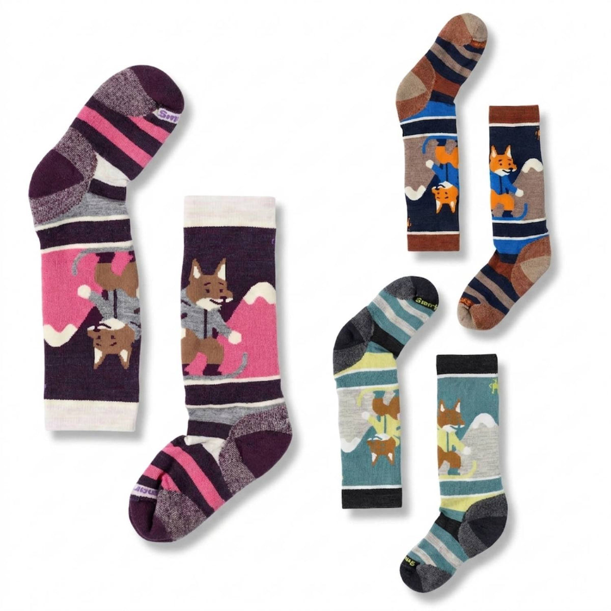 Smartwool Kids' Wintersport Full Cushion Fox Glade Print Over The Calf Socks