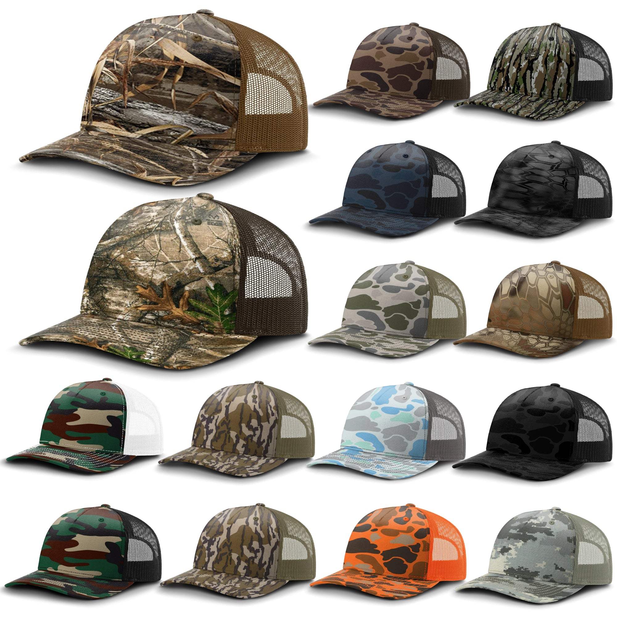 Richardson 112PFP Duck Camo Bottomland Camo Hat Five Panel Hat Trucker richardson-112pfp-duck-camo-bottomland-camo-hat-five-panel-hat-trucker