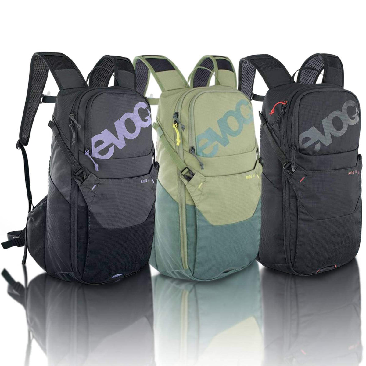 EVOC Ride 16L Hydration Bag Versatile 16L Allrounder Backpack with Hydration System & Helmet Storage