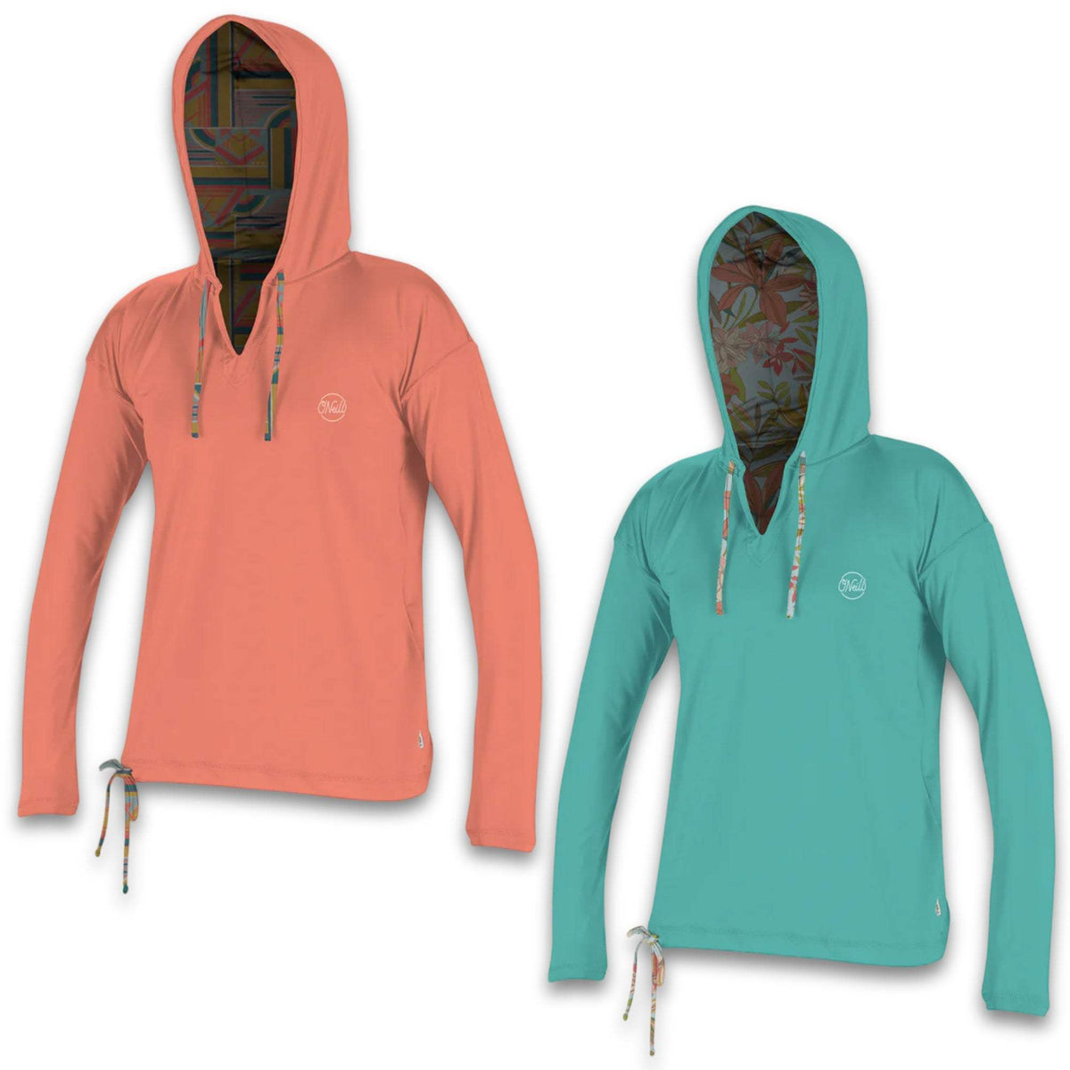 O'Neill Women's Print Long Sleeve Hoodie – Lightweight, Stylish & Comfortable Pullover for Everyday Wear