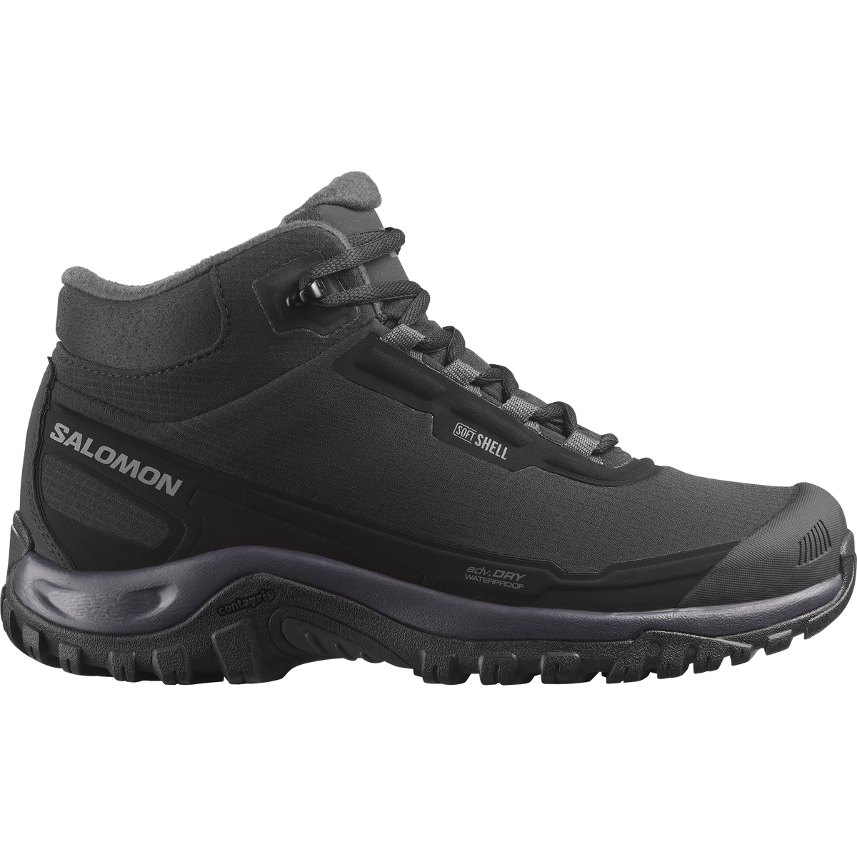 Salomon Shelter Waterproof women's winter boot in Black / Nine Iron / Excalibur