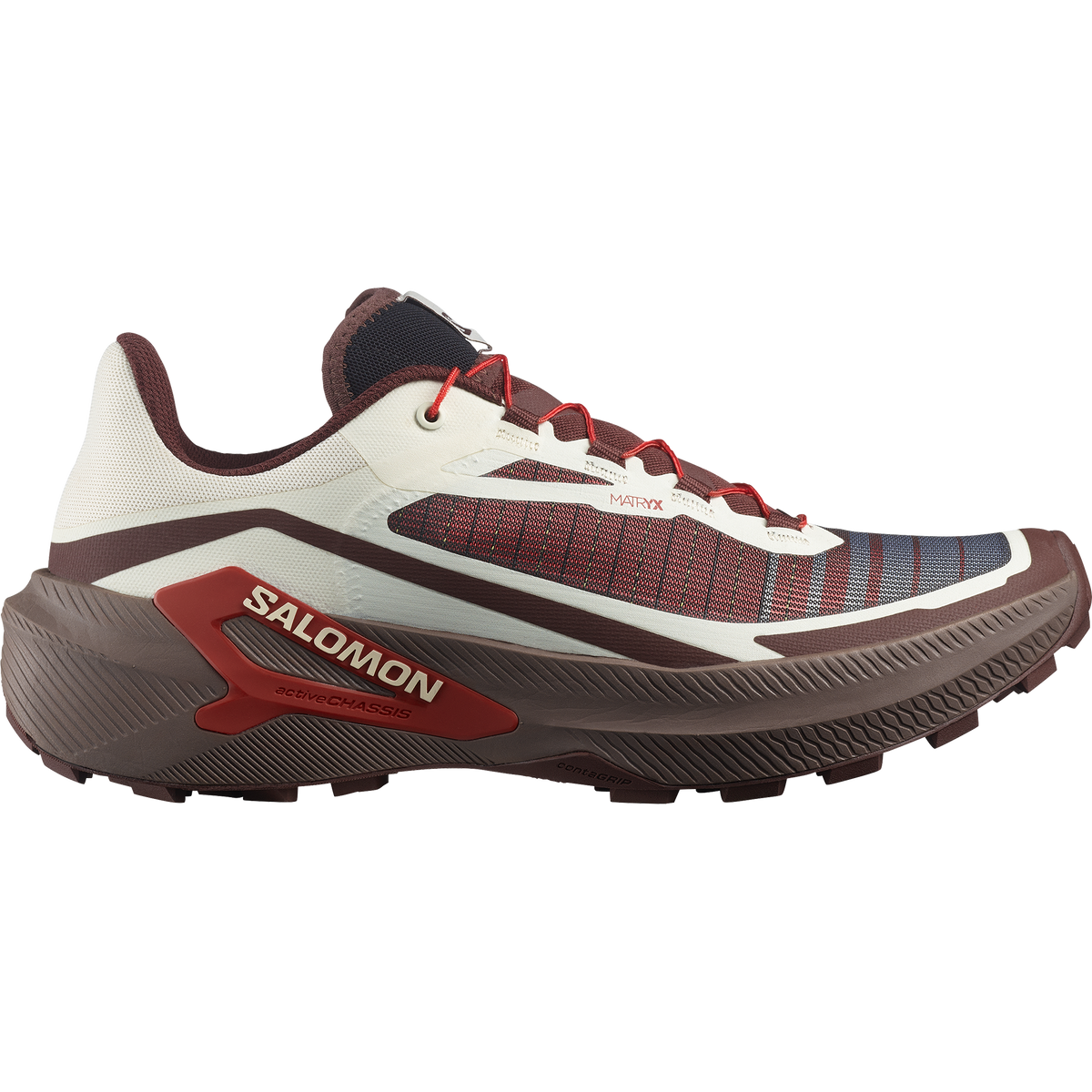Salomon Genesis 2 men's trail running shoe in VANILLA ICE/IRON/LAVA FALLS
