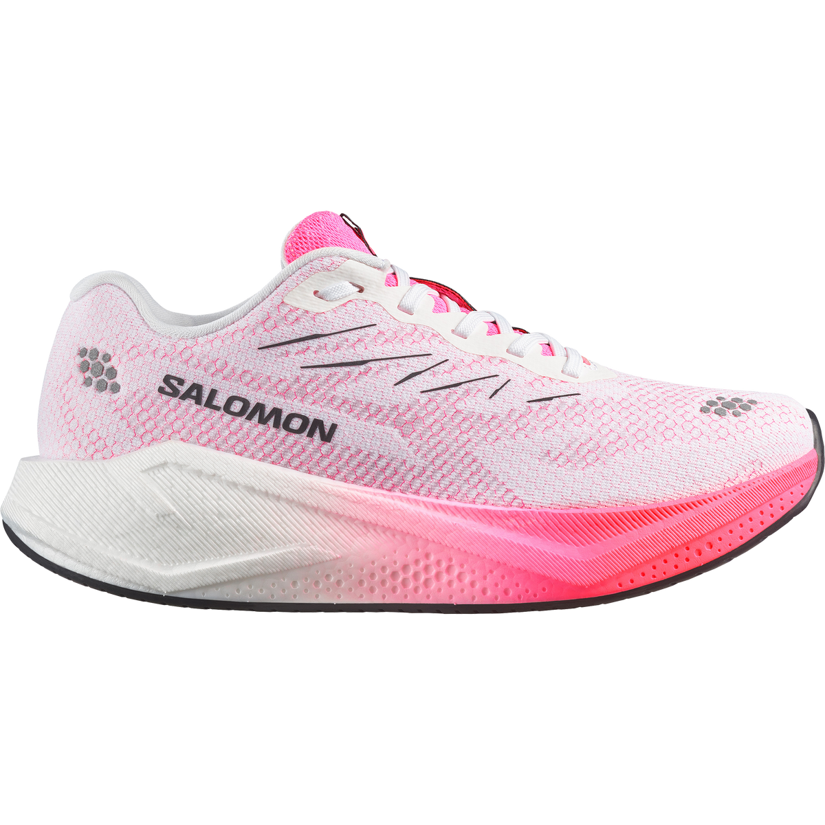 Salomon Aero Blaze 4 women's road running shoe in White / Knockout Pink / Black