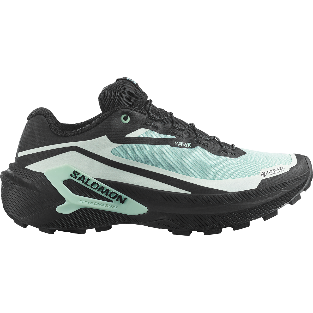 Salomon Genesis 2 GTX trail running shoe in Lichen/Black/Clearly Aqua - Women's