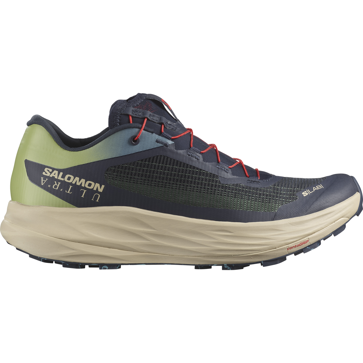 Salomon S/Lab Ultra trail running shoe in Sage/Cameo Blue/Night Sky